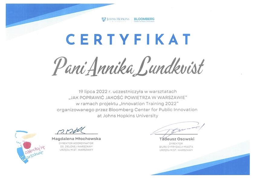 How to improve air quality in Warsaw? Pedestrian Space